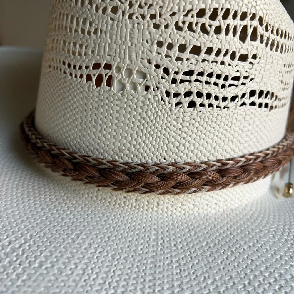 Maufrais Austin Resistol Straw Cowboy Hat Size 7 (22”) Cowgirl Western Boho